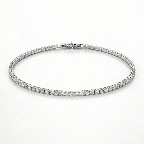 BIGGEST MOISSANITE DEAL OF 2025 - D'Joy Moissanite Bracelet  (Size 6.5) in Rhodium Overlay Sterling Silver 2.68 Ct