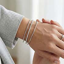 D'Joy Moissanite Line Bracelet (Size 7) in Rhodium Overlay Sterling Silver 2.88 Ct.