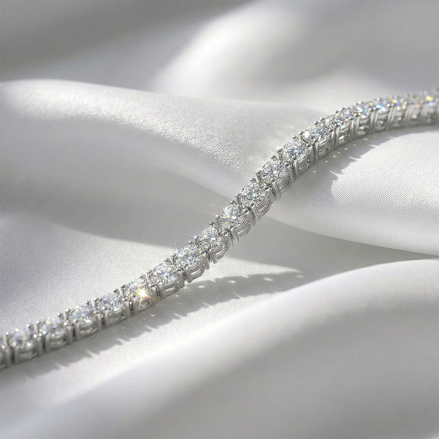 BIGGEST MOISSANITE DEAL OF 2025 - D'Joy Moissanite Bracelet  (Size 6.5) in Rhodium Overlay Sterling Silver 2.68 Ct