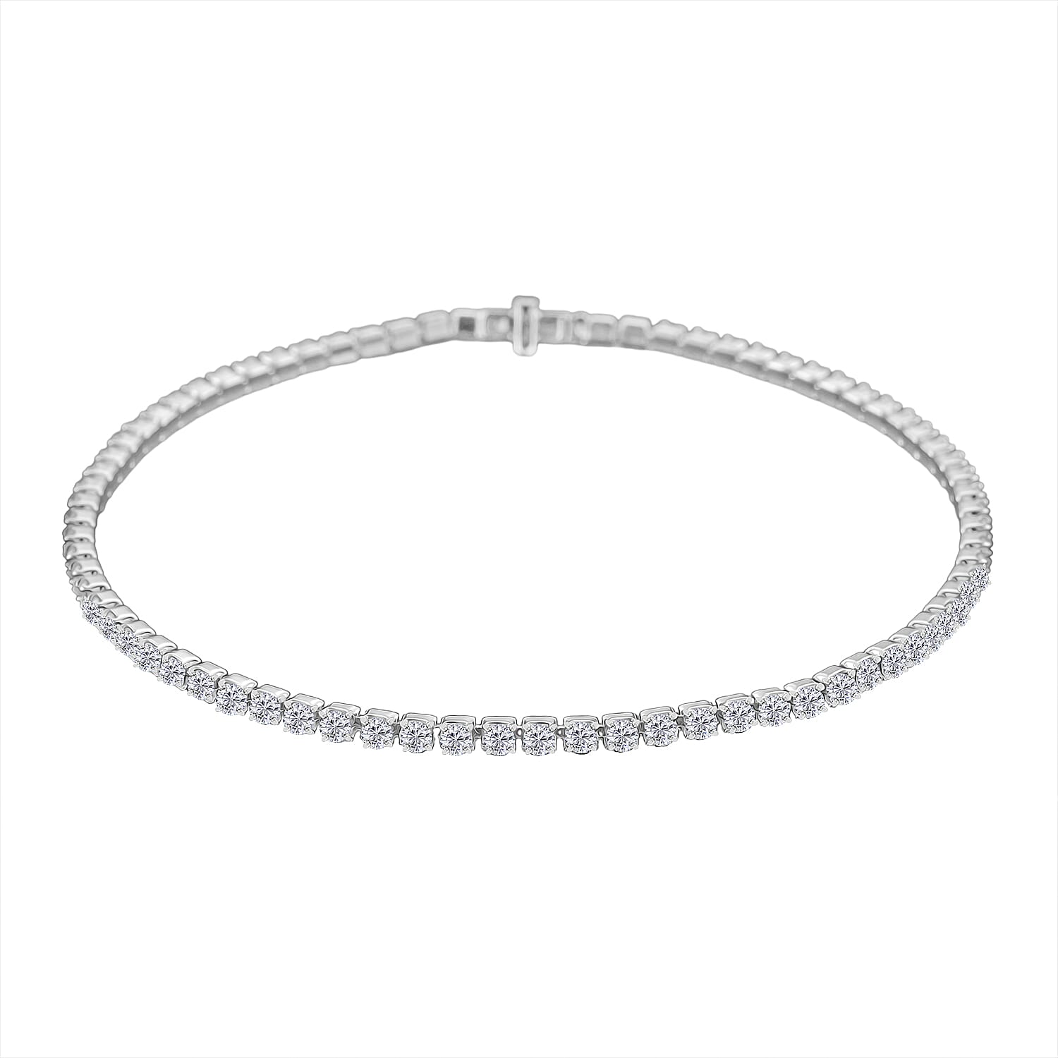 D'Joy Moissanite Bracelet (Size 6.5) in Rhodium Overlay Sterling Silver 2.68 Ct.