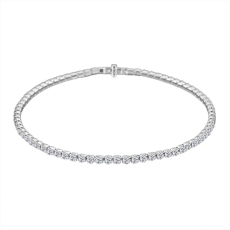 BIGGEST MOISSANITE DEAL OF 2025 --D'Joy Moissanite Bracelet  (Size 8) in Rhodium Overlay Sterling Silver 3.28 Ct.