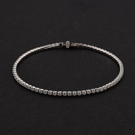 BIGGEST MOISSANITE DEAL OF 2025 - D'Joy Moissanite Bracelet  (Size 6.5) in Rhodium Overlay Sterling Silver 2.68 Ct
