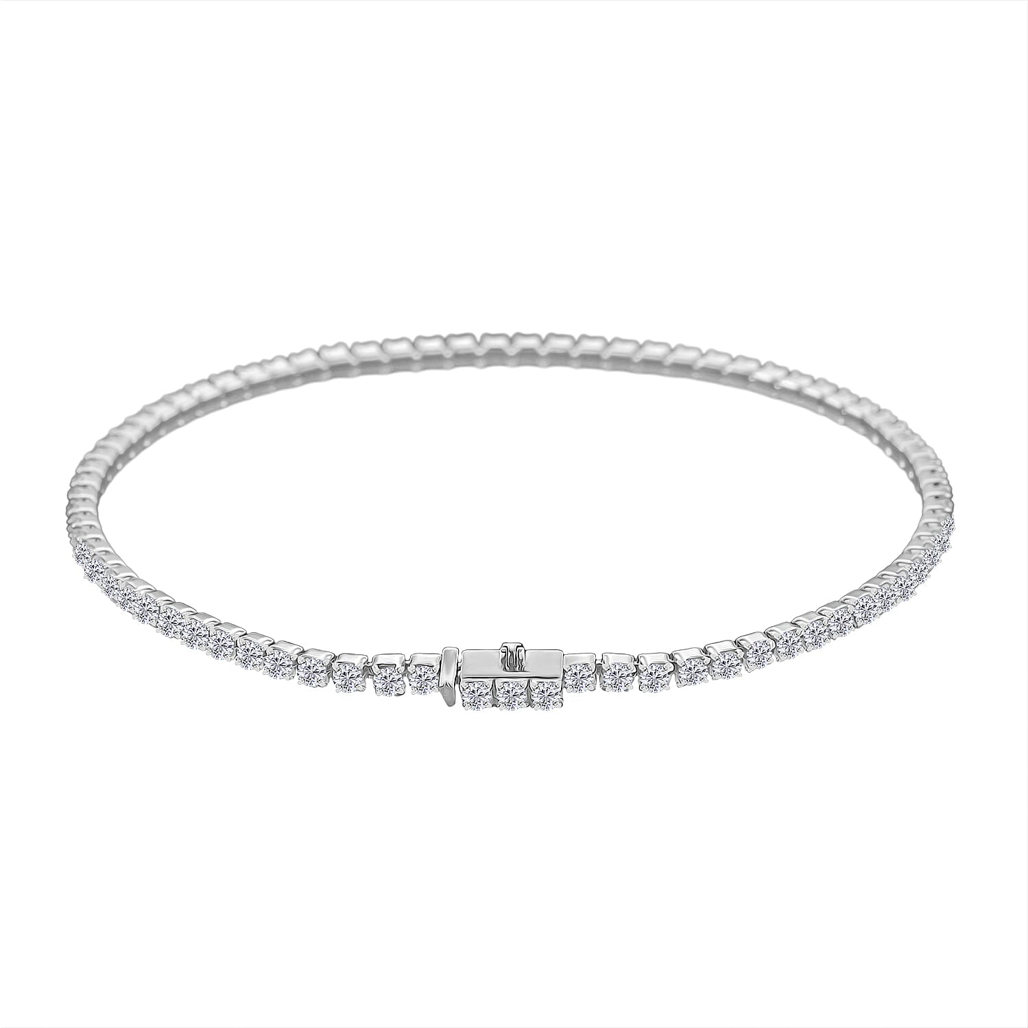 D'Joy Moissanite Bracelet (Size 6.5) in Rhodium Overlay Sterling Silver 2.68 Ct.