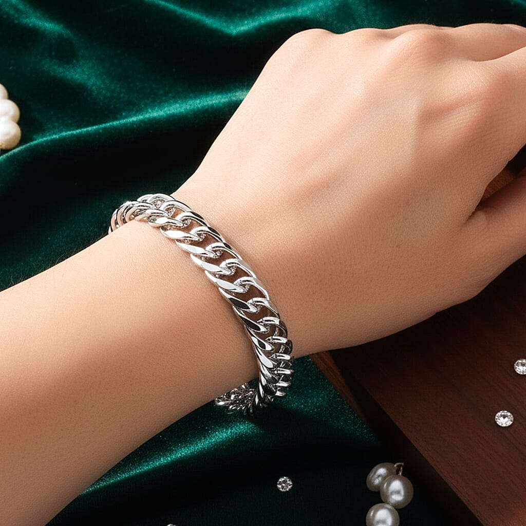 Fancy Bracelet (Size - 8.25) Pure White Brass