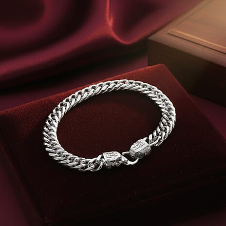 Fancy Bracelet (Size - 8.5) Pure White Brass