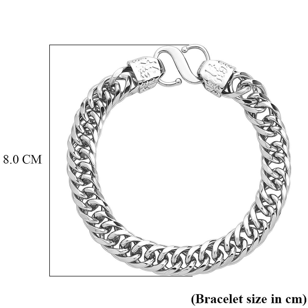 Fancy Bracelet (Size - 8.5) Pure White Brass