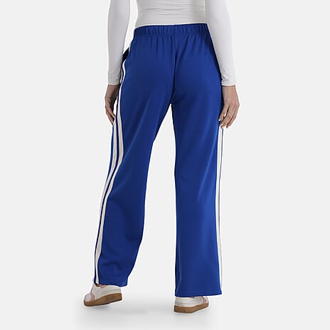- Maisi Side Stripe Wide-Leg Trousers (Size M) - Cobalt
