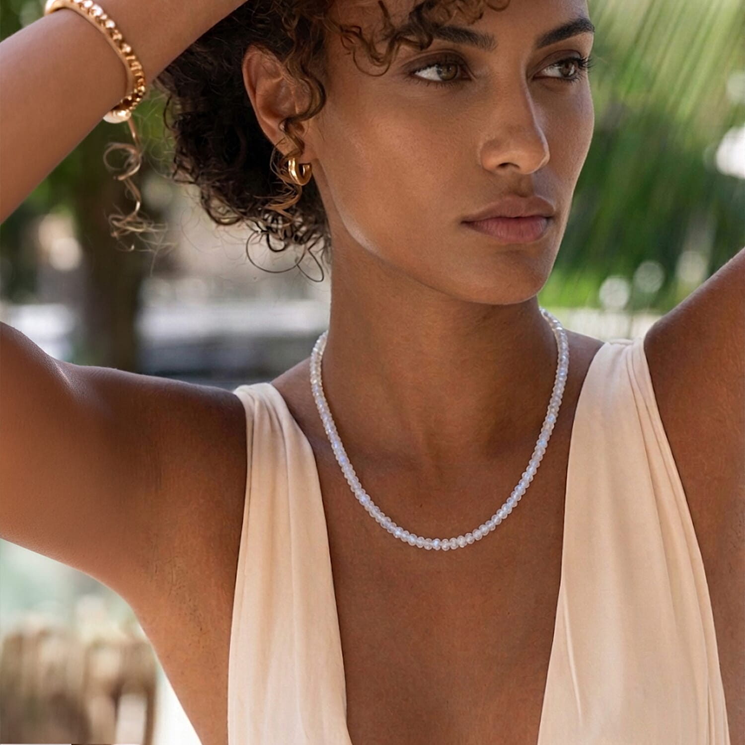 EverTrue Rainbow Moonstone Necklace (Size - 20) 65.00 Ct.