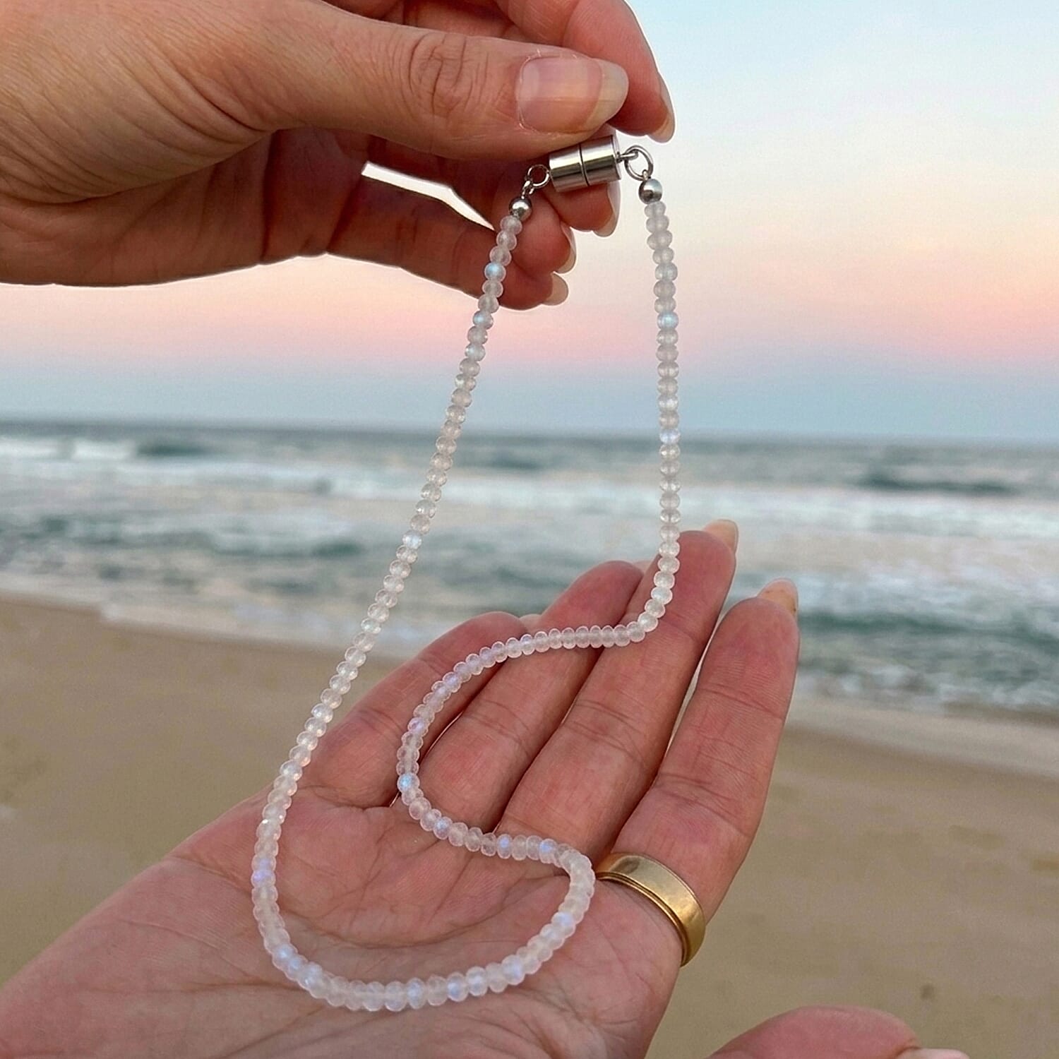 EverTrue Rainbow Moonstone Necklace (Size - 20) 65.00 Ct.