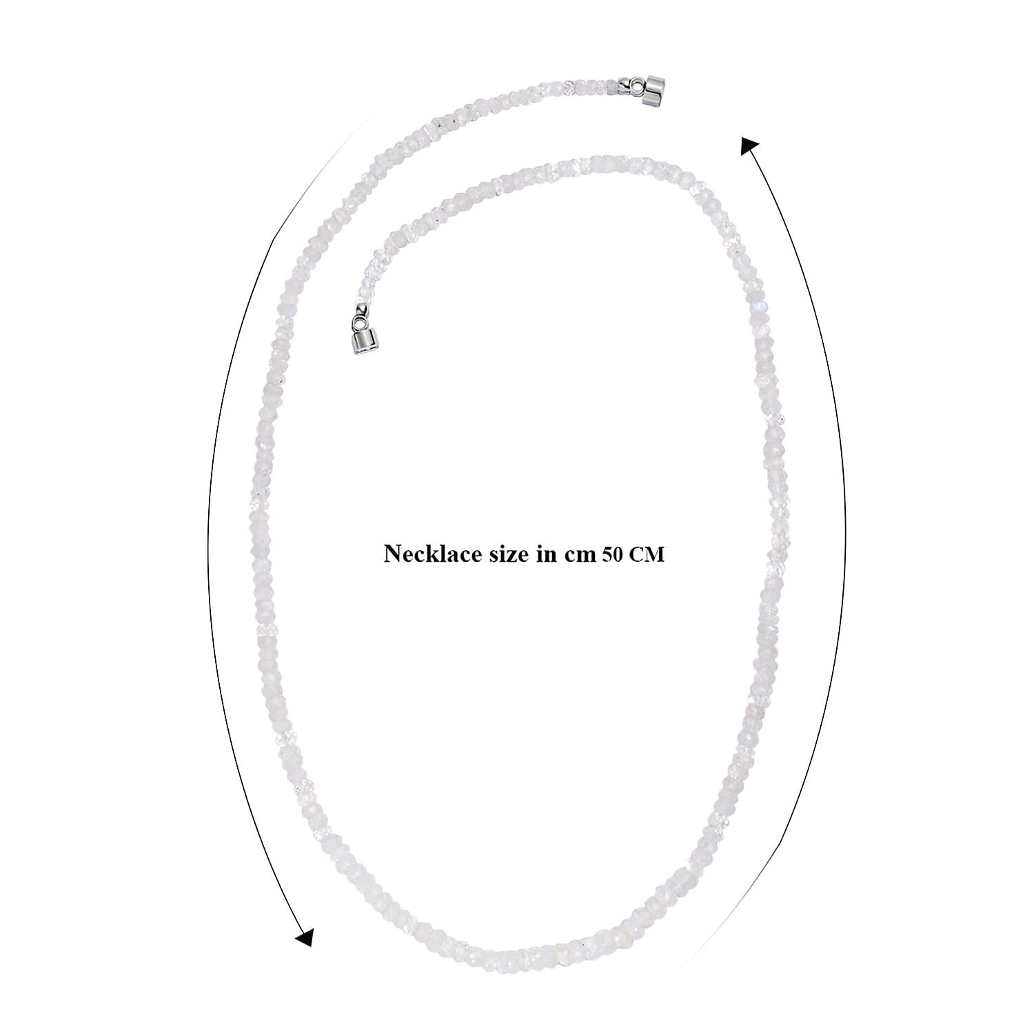 EverTrue Rainbow Moonstone Necklace (Size - 20) 65.00 Ct.