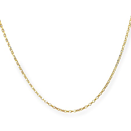 9K Yellow Gold Belcher Necklace (Size 18) 1.32 Grams