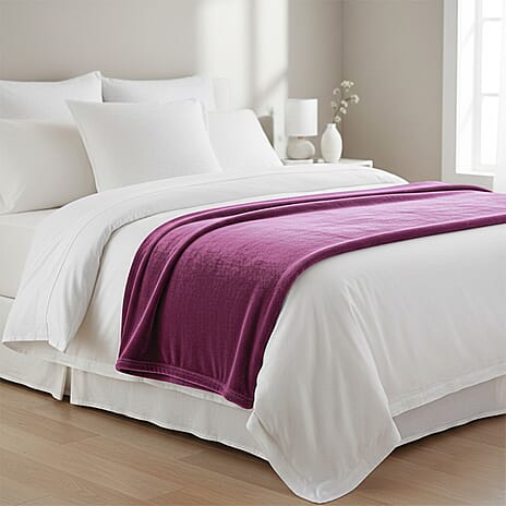 BIG CLOSEOUT OFFER - Ultra Luxurious Soft Velvet Touch Throw (Size 150 x 200 Cm) - Pink