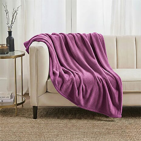 BIG CLOSEOUT OFFER - Ultra Luxurious Soft Velvet Touch Throw (Size 150 x 200 Cm) - Pink
