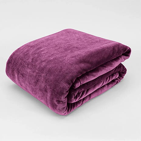 BIG CLOSEOUT OFFER - Ultra Luxurious Soft Velvet Touch Throw (Size 150 x 200 Cm) - Pink