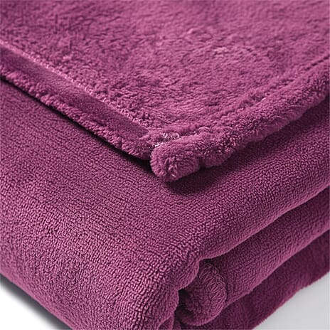 BIG CLOSEOUT OFFER - Ultra Luxurious Soft Velvet Touch Throw (Size 150 x 200 Cm) - Pink