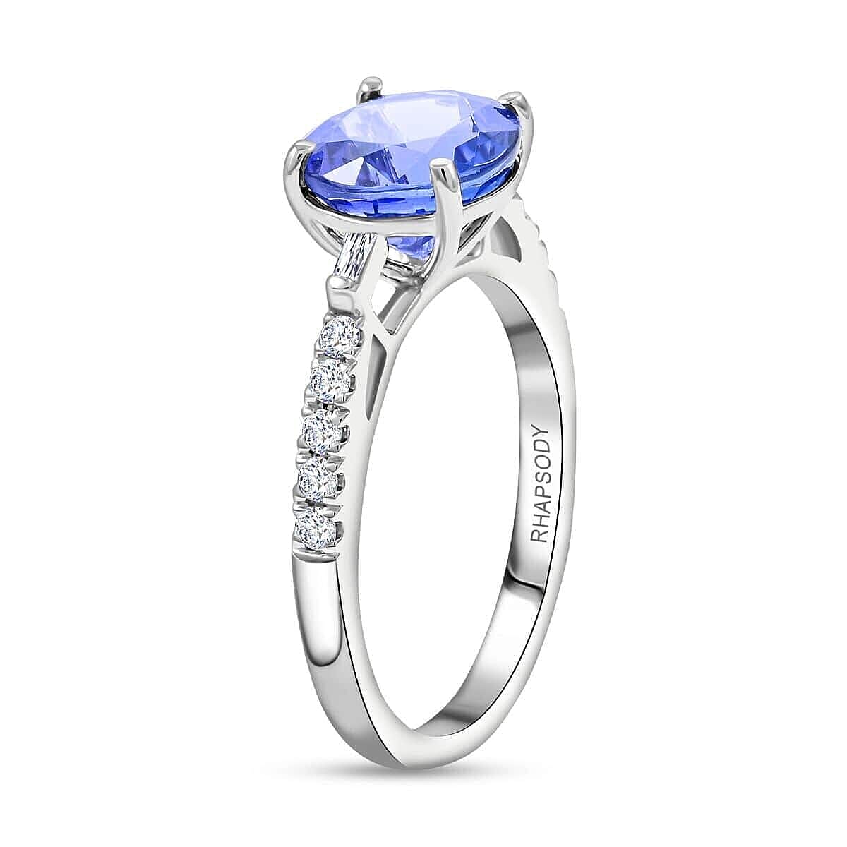 950 Platinum AAAA Tanzanite White Diamond VS Ring, Platinum Wt.4.72 Gms  2.750  Ct.