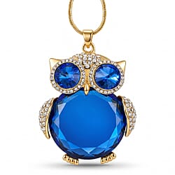 Simulated Mystic & White Crystal Necklace (Size - 28-2 Ext) in Yellow Gold Tone