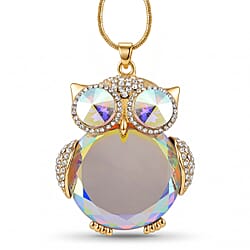 Simulated Mystic & White Crystal Necklace (Size - 28-2 Ext) in Yellow Gold Tone