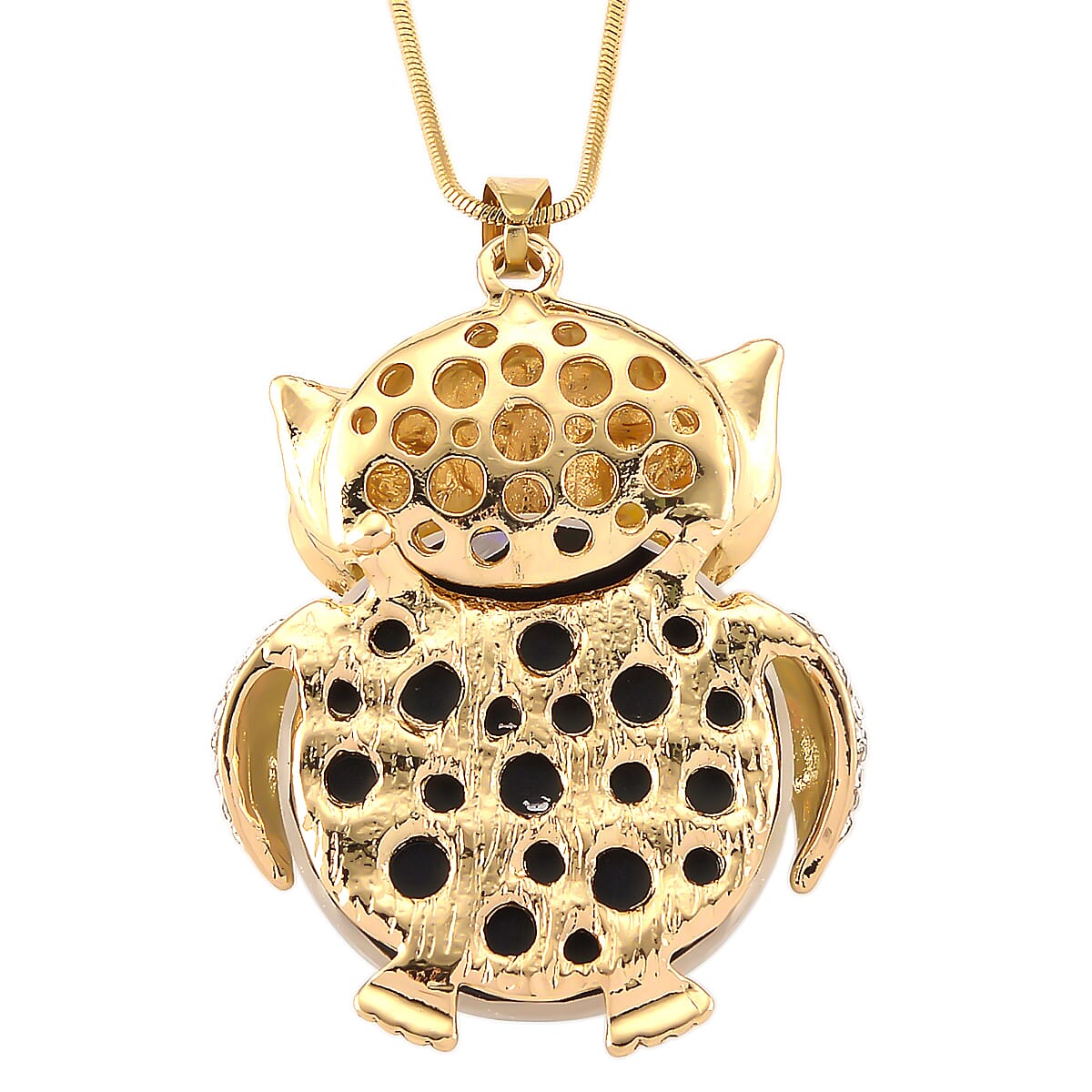 Simulated Mystic & White Crystal Necklace (Size - 28-2 Ext) in Yellow Gold Tone