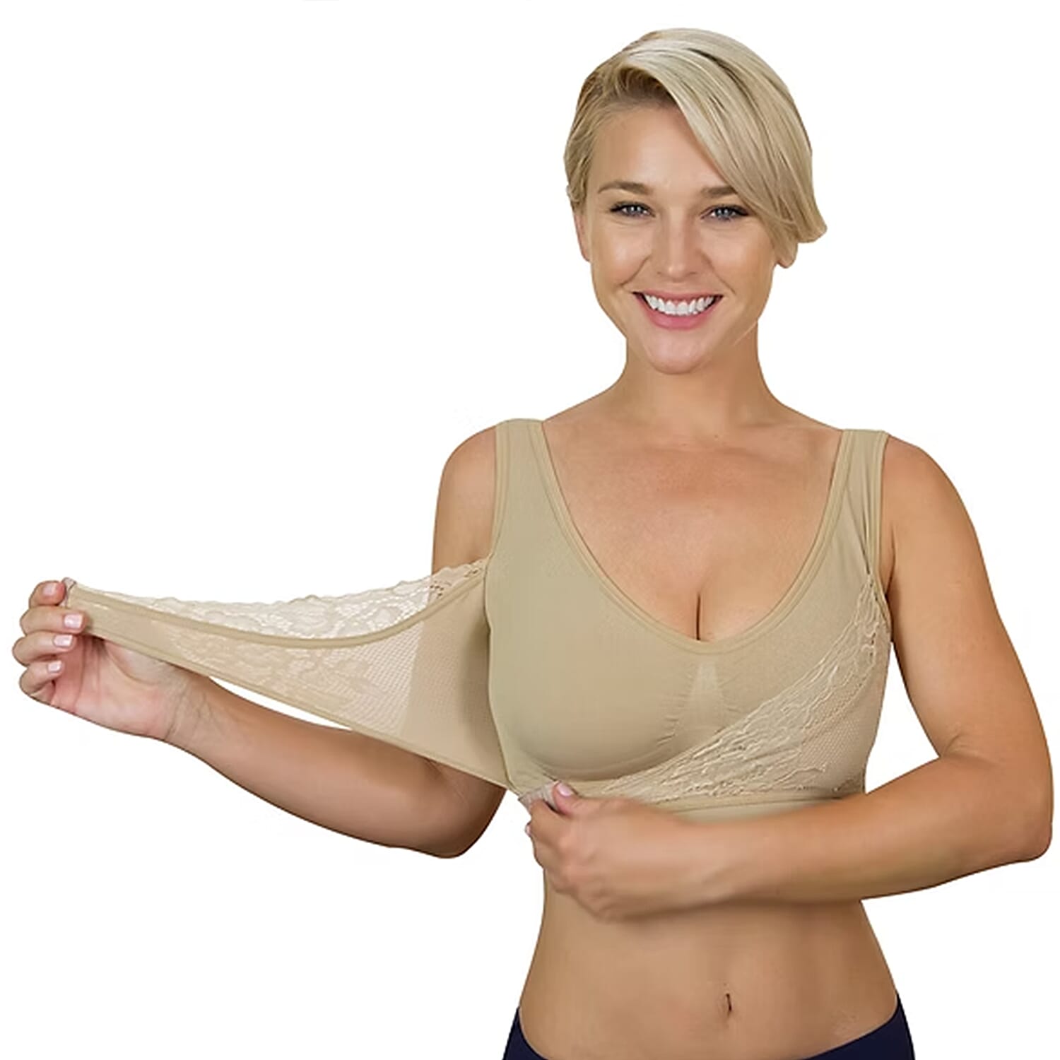 THE VALUE CLOSEOUT BUY - Set of 3 Comfortisse Support Push Up Bra (Size XL) - Black, Nude & White