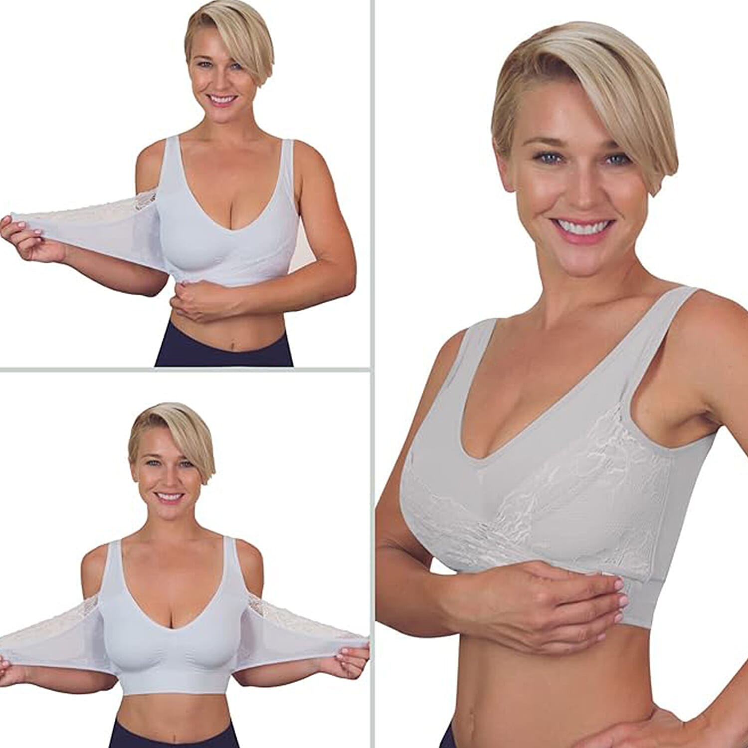 THE VALUE CLOSEOUT BUY - Set of 3 Comfortisse Support Push Up Bra (Size XL) - Black, Nude & White