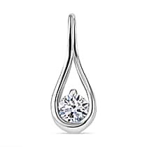 Luxuriant Lab Grown Diamond Solitaire Pendant in Rhodium Overlay Sterling Silver  0.19 Ct.