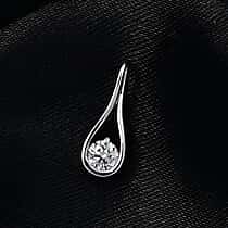 Luxuriant Lab Grown Diamond Solitaire Pendant in Rhodium Overlay Sterling Silver  0.19 Ct.
