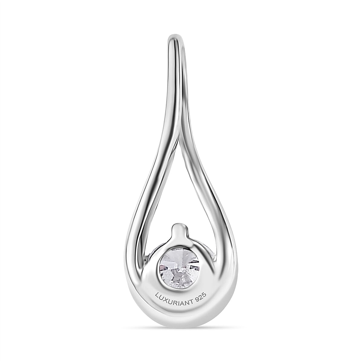Luxuriant Lab Grown Diamond Solitaire Pendant in Rhodium OverlaySterling Silver  0.190  Ct.