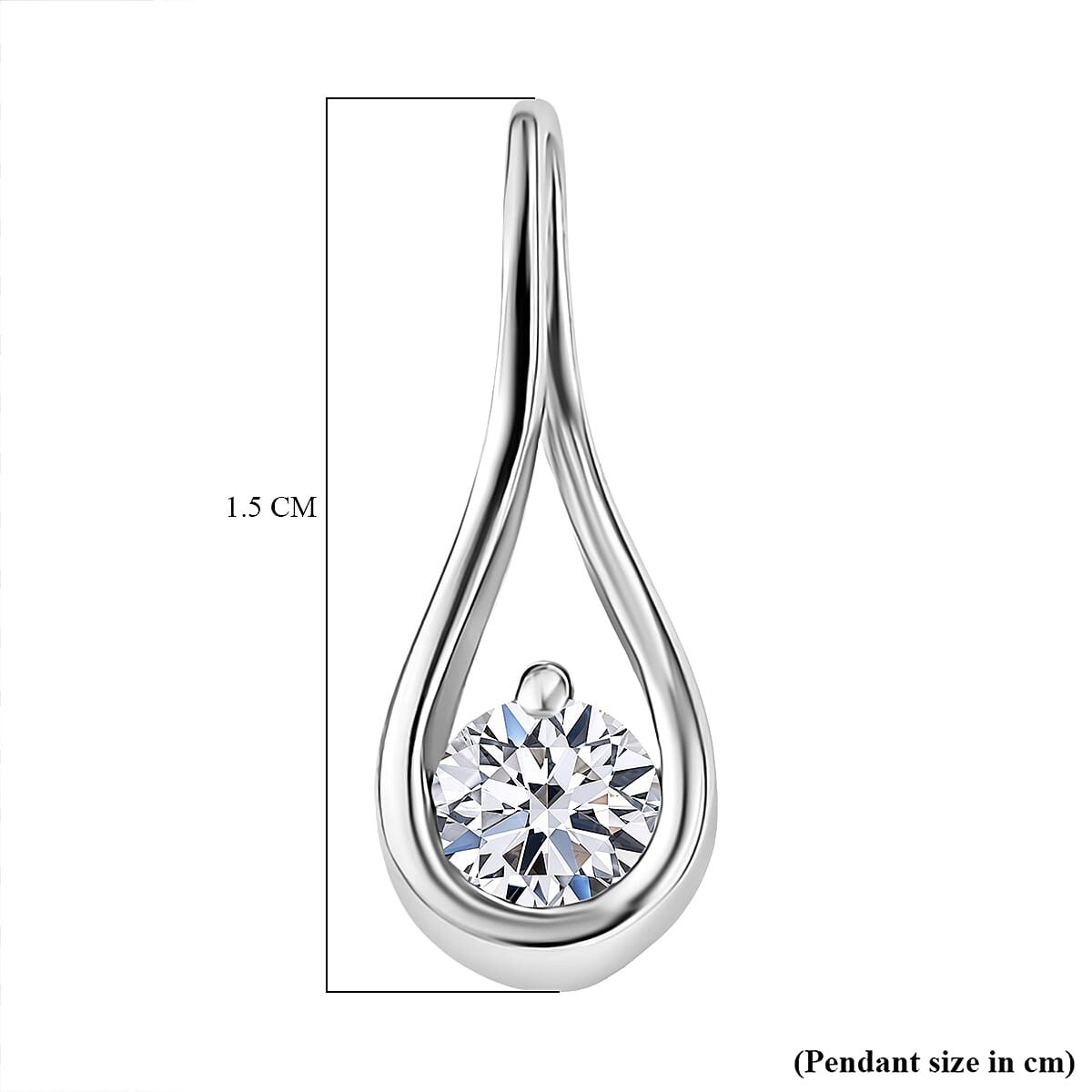 Luxuriant Lab Grown Diamond Solitaire Pendant in Rhodium OverlaySterling Silver  0.190  Ct.