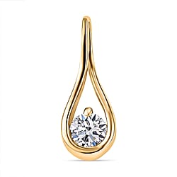 LUXURIANT Lab Grown Diamond Infinity Solitaire Pendant in Yellow Gold Plated Sterling Silver