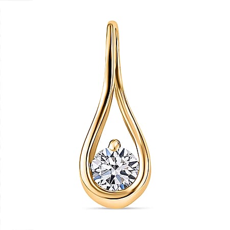 LUXURIANT Lab Grown Diamond Infinity Solitaire Pendant in Yellow Gold Plated Sterling Silver LUXURIANT Lab Grown Diamond Infinity Solitaire Pendant in Yellow Gold Plated Sterling Silver