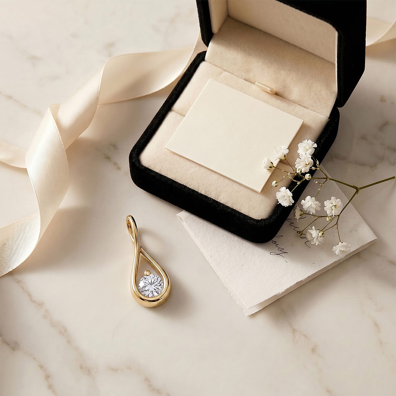 Luxuriant Lab Grown Diamond (SI-GH)  Solitaire Pendant in 18K Yellow Gold Plated Sterling Silver