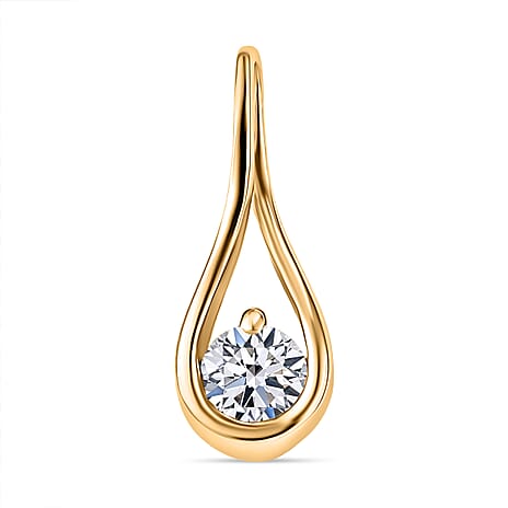 Luxuriant Lab Grown Diamond Solitaire Pendant in 18K YG PlatingSterling Silver  0.190  Ct.