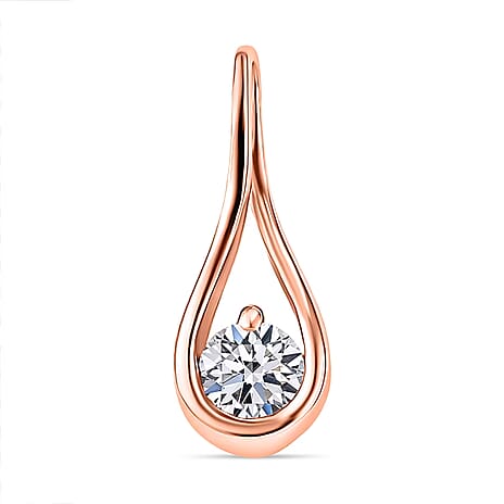Luxuriant Lab Grown Diamond (SI-GH)  Solitaire Pendant  in Rose Gold Plated Sterling Silver