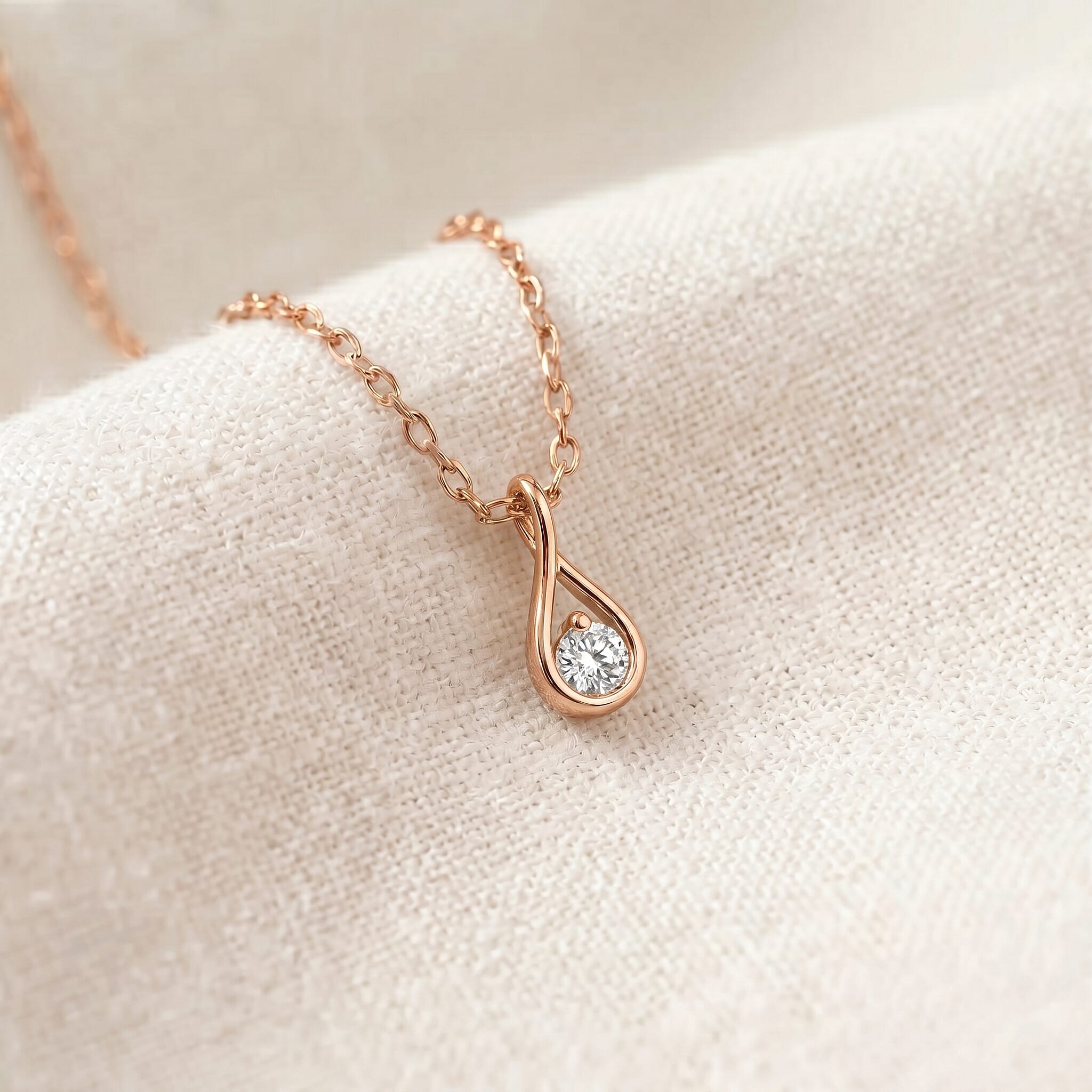 Luxuriant Lab Grown Diamond (SI-GH)  Solitaire Pendant  in Rose Gold Plated Sterling Silver