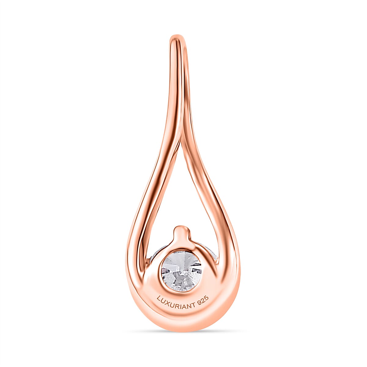 Luxuriant Lab Grown Diamond (SI-GH)  Solitaire Pendant  in Rose Gold Plated Sterling Silver