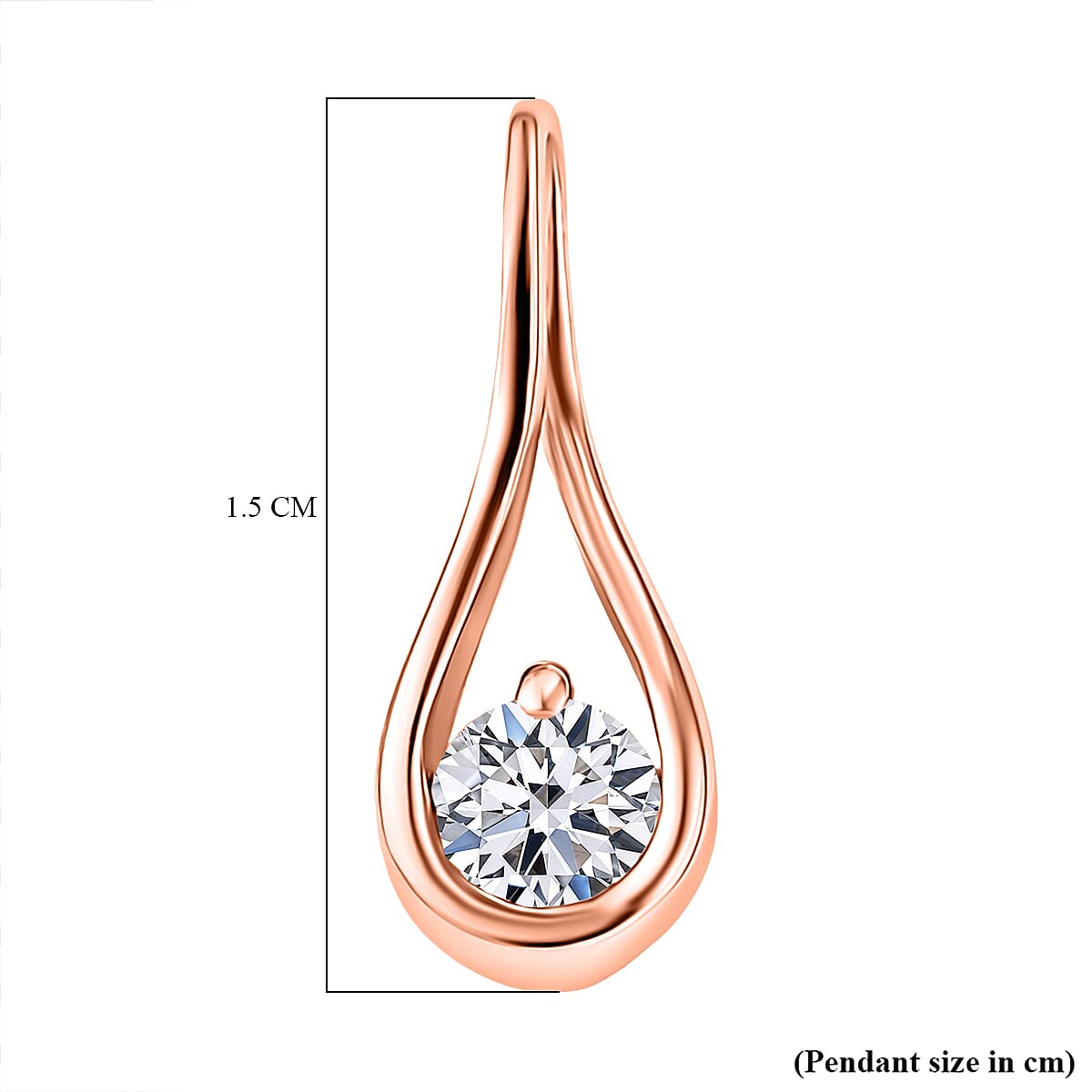 Luxuriant Lab Grown Diamond Solitaire Pendant Sterling Silver  0.190  Ct.