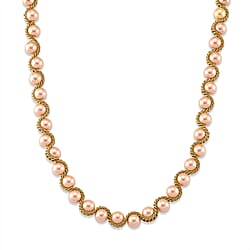 The Exotic Collection - Mother of Pearl Rope Necklace With Lobster Claw Clasp (Size - 19.5-2 EXT) - Golden