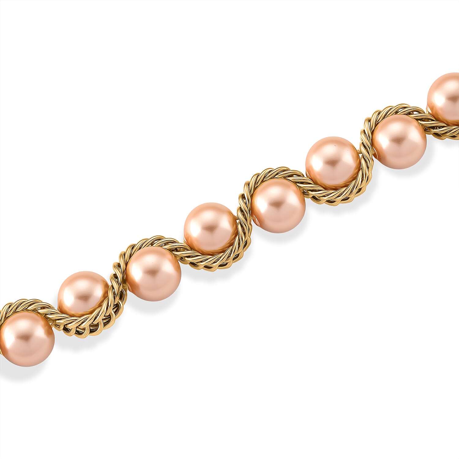 The Exotic Collection - Mother of Pearl Rope Necklace With Lobster Claw Clasp (Size - 19.5-2 EXT) - Peach