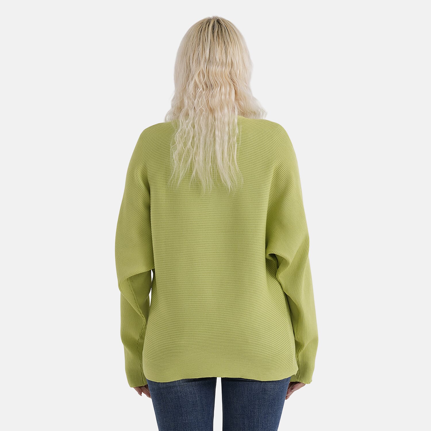 - Maisi Glam Knit Diamonte Batwing-Sleeve Jumper (One Size) - Green