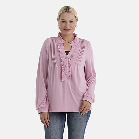 - Maisi Agaric Lace Collar Top (Size 16 to 18) - Pink