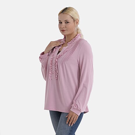 - Maisi Agaric Lace Collar Top (Size 20 to 22) - Pink
