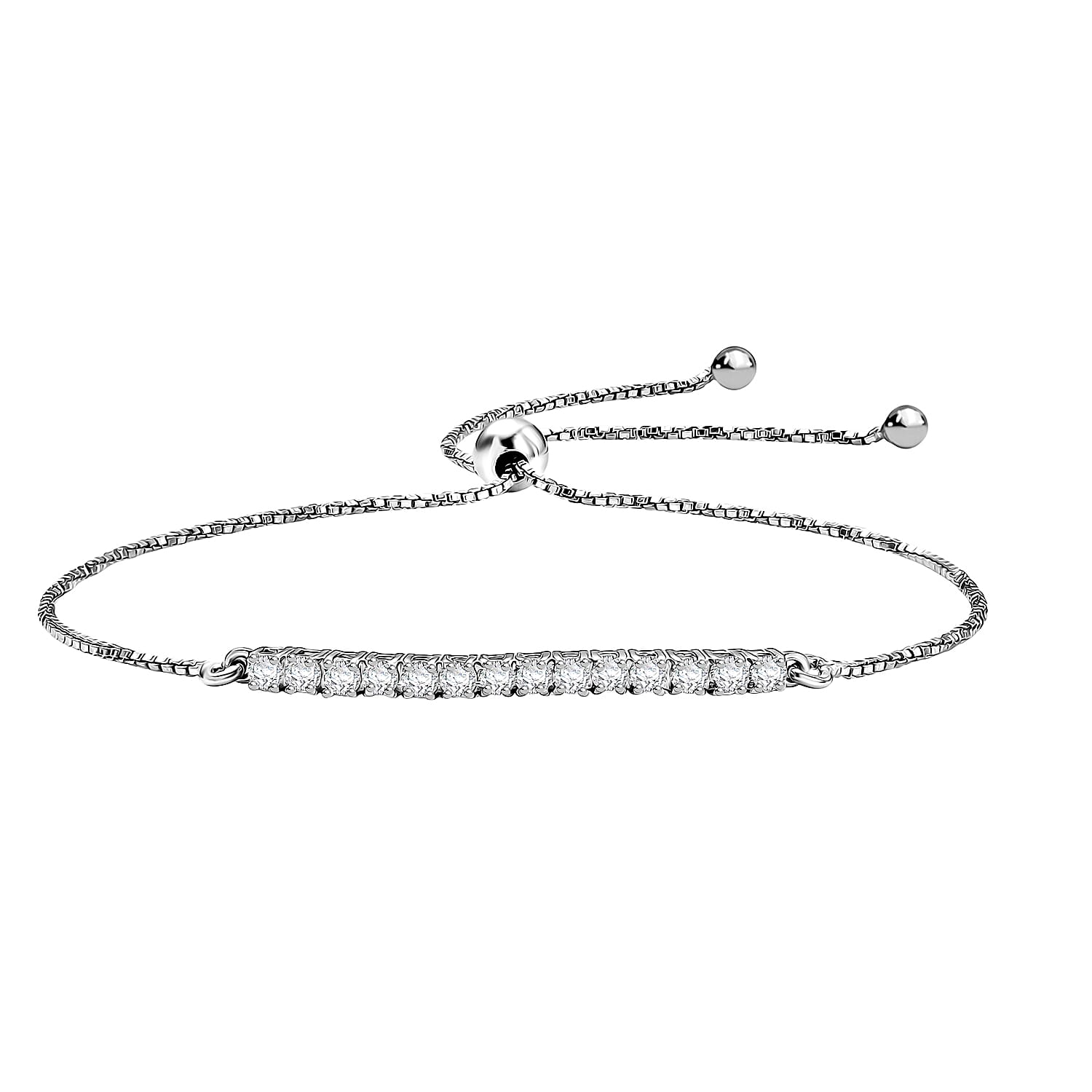 Luxuriant Lab Grown Diamond Fancy Bracelet in Rhodium OverlaySterling Silver  0.518  Ct.