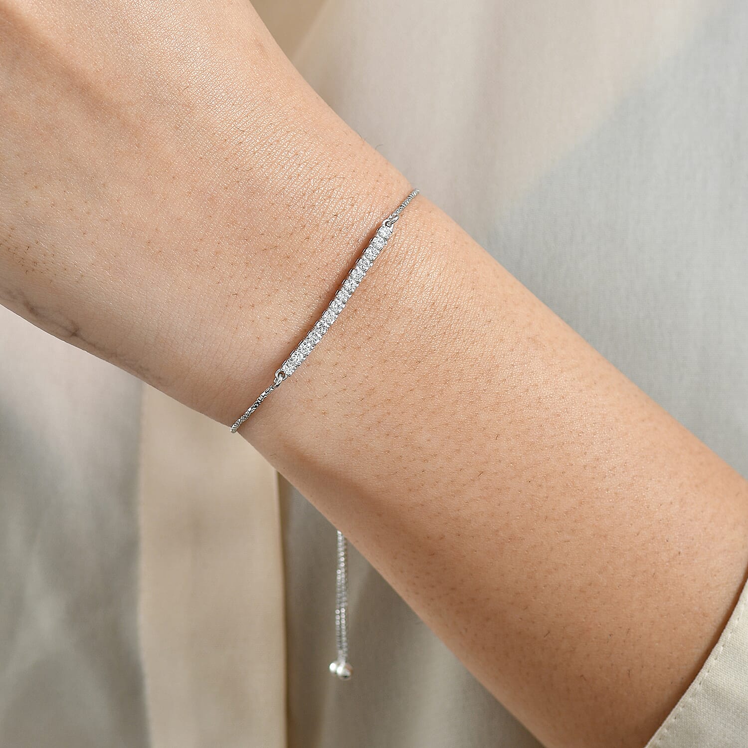 Luxuriant Lab Grown Diamond Fancy Bracelet in Rhodium OverlaySterling Silver  0.518  Ct.