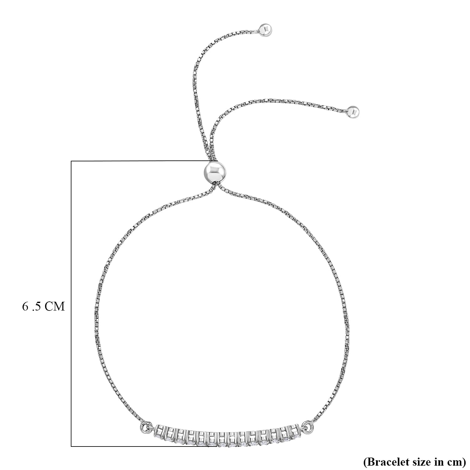 Luxuriant Lab Grown Diamond Fancy Bracelet in Rhodium OverlaySterling Silver  0.518  Ct.