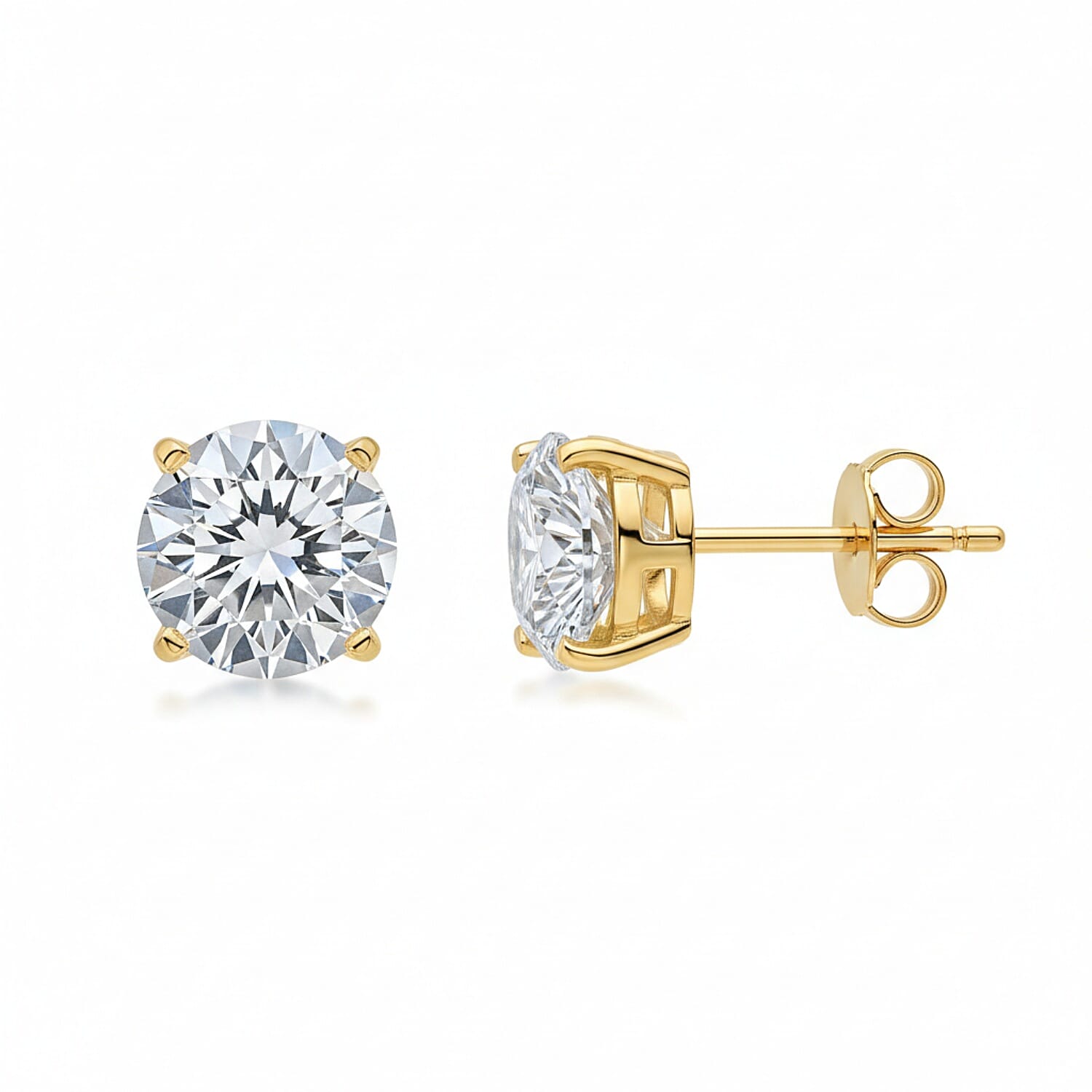 14K Yellow Gold Lab Grown Diamond (SI-GH) Earring with Push Back 1.00 Ct. Gold Wt 2.10 Gms