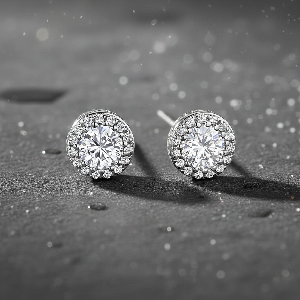 14K White Gold Lab Grown Diamond (SI-GH) Earring with Push Back 1.00 Ct.