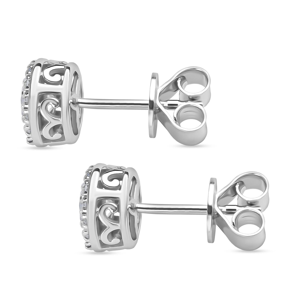 14K White Gold Lab Grown Diamond (SI-GH) Earring with Push Back 1.00 Ct.