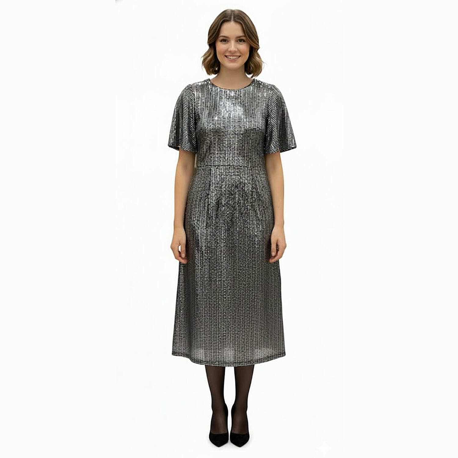 Marina Kaneva Sparkling A-line Midi Dress