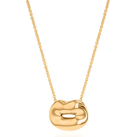 Designer Inspire Necklace - 9K Yellow Gold Adjustable Lips Necklace (Size 16-17)